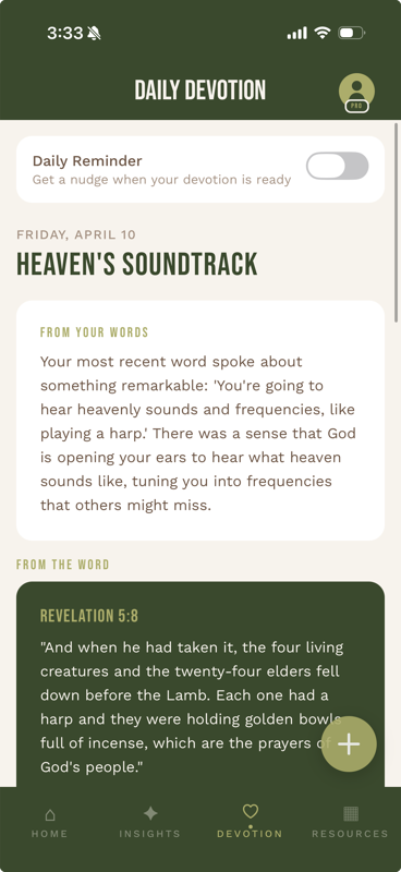 A daily devotion drawn from your own words
