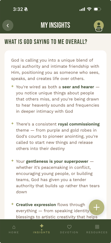 Insights showing patterns across your words