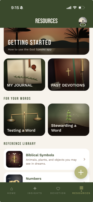 Resources and teaching inside the app